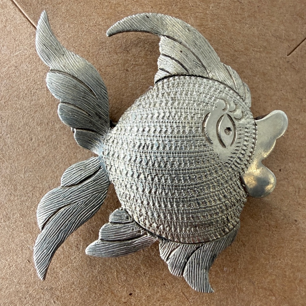 Made in Mexico alpaca silver Fish brooch
